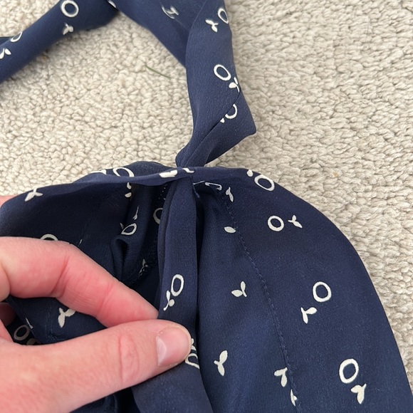 Amour Vert Women's Navy Floral Maxi Skirt, 100% Silk - Picture 4 of 4